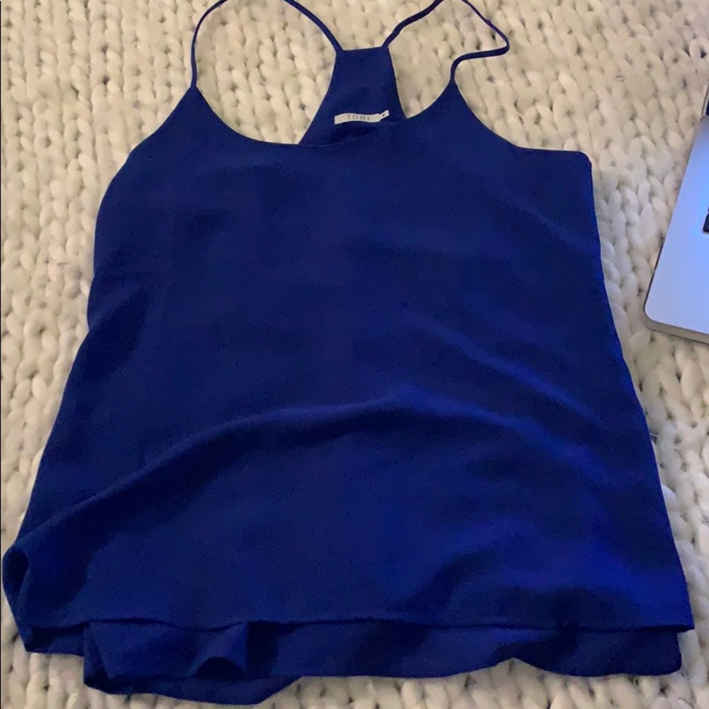 Razor back blue tank